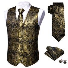 Mens Waistcoat Paisley Floral