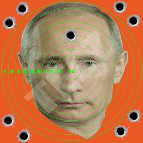 Red putin adhesive targets - red,