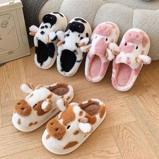 New Spotted Cow Slippers Indoor Flannel Slippers Warm Thick Sole Plush Slippers