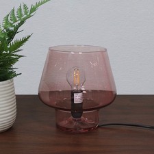 Discontinued Habitat Pink Glass LYSS Mushroom Table Lamp/Light