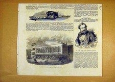 Original Old Antique Print 1853 Somerset House Building Architectural Victorian