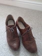 Ladies Next Brown Heeled Brogue Style Shoes Size 5 Great Condition Hardly Worn