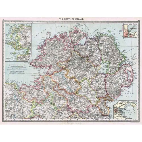 Antique map 1906 north of - map,