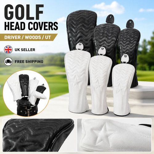 Leather black white - black, golf