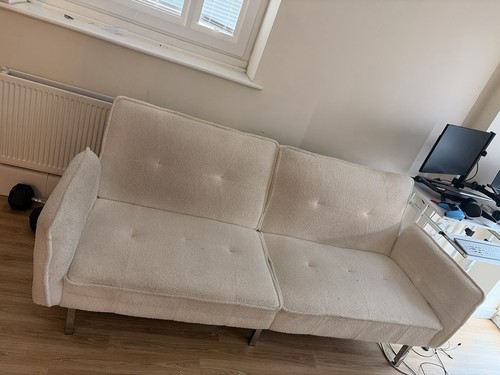 Cream boucle seater - pick, up