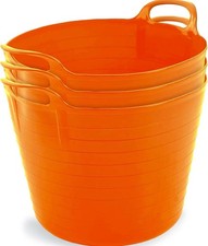 3 x 42L Orange Large Flexi Tub