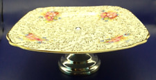 J Fryer & Son Vintage  porcelain Cake Stand on pedestal,  8.25" x 3.25 "