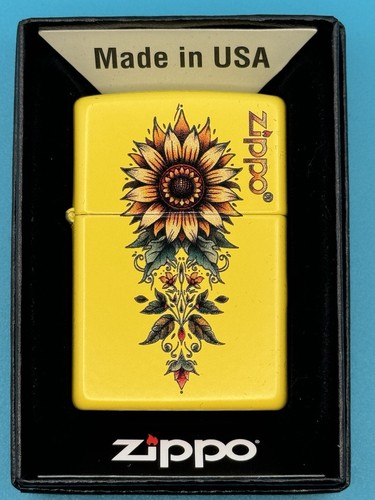 Sunflower yellow matte zippo - sunflower,
