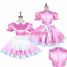 NEW  pink satin sissy maid