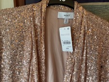Next Gold Sequin Long Jacket