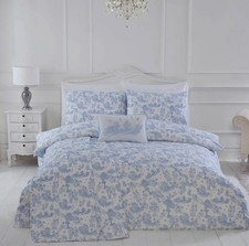 Hotel Collection Toilet Blue 100% Cotton Duvet Set - Double - New Sealed 