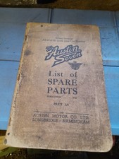 AUSTIN SEVEN LIST OF SPARE
