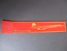 Leather BOOKMARK BRITISH AIRWAYS Concorde Supersonic Jet Aircraft RED Unused