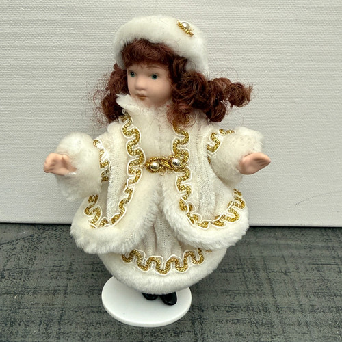 Vintage porcelain doll white - vintage,