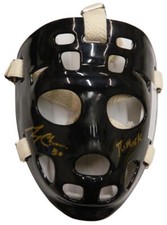 GERRY CHEEVERS Signed Throwback Black Hockey Goalie Mask w/The Mask - SCHWARTZ