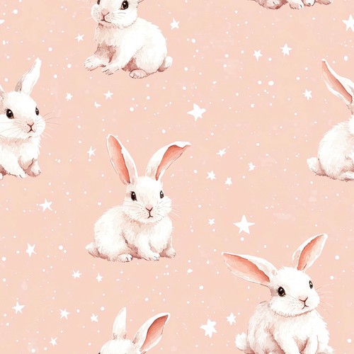 White bunnies pink - white,