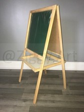 ZIGGY ART 'PABLO' Children's Easel - White & greenboard - Plain wood