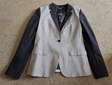 Religion Two Tone Jacket Blazer Black Label Edit Dogtooth Size 10 Uk Grey/Black
