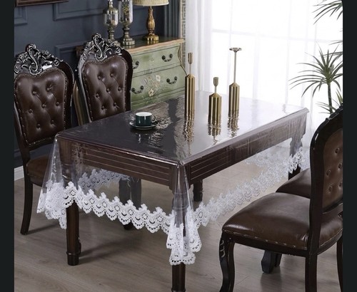 Clear vinyl tablecloth with - vinyl,