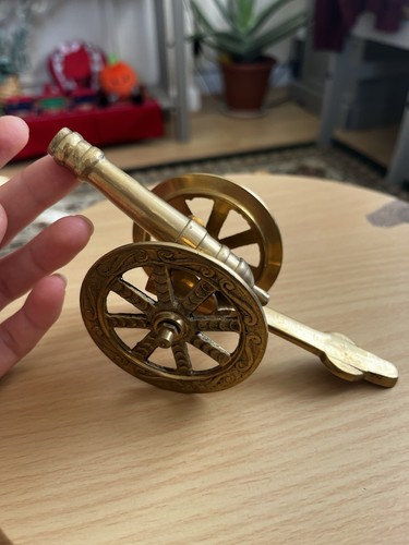 Vintage brass miniature - vintage, cannon