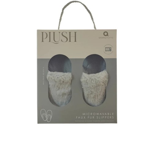 Grey faux fur mule - faux,