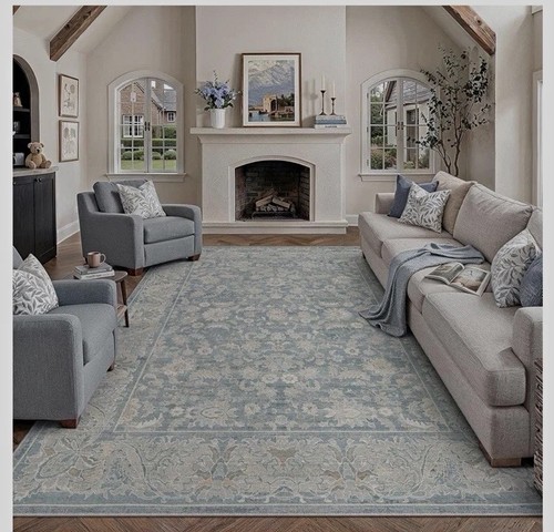 Purecozy vintage floral - floral, blue