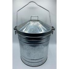 Galvanised 20L Ash Carrier Bucket With Captive Lid and Handle 45x33cm