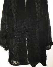 English Eccentrics Devore Jacket black silk blend kimono vintage 90s Size 10 vgc