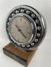 tasteful timepiece vtg SKF 1211 sweden heavy ball bearing race desk clock works