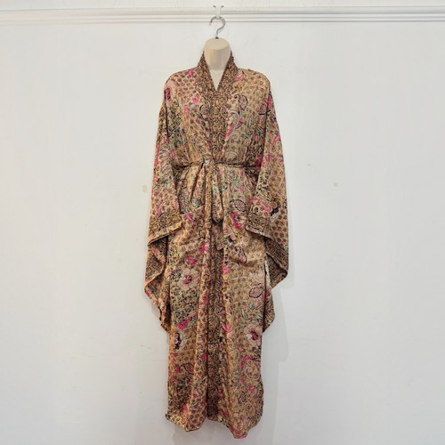 Long boho kimono robe - kimono,