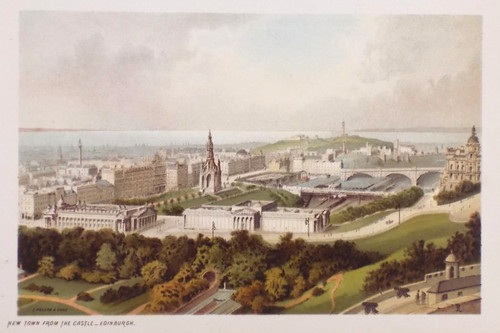 Old antique print new town - old,