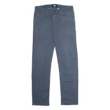 DICKIES Workwear Mens Twill Trousers Blue Regular Tapered W32 L32