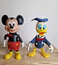 Vintage Micky Mouse And Donald Duck Figures - Likely 1960's Fabric Clothing