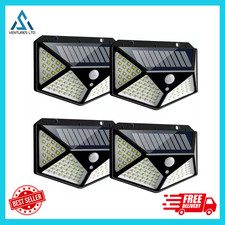 4X Solar Power PIR Motion Sensor Wall Lights 100LED Outdoor Garden Security Lamp