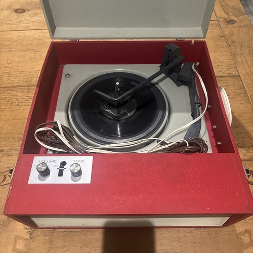 Vintage record player red - record,