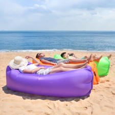 Lazy Outdoor Inflatable Sofa Air Bed Lounger Sofa Sack Hangout Camping Beach Bag