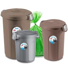 HOME CENTRE Waste Bin Plastic Indoor Outdoor Garden Garage Clip On Lid  8-23-46L