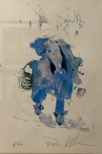 Signed Modernist Blue Figure