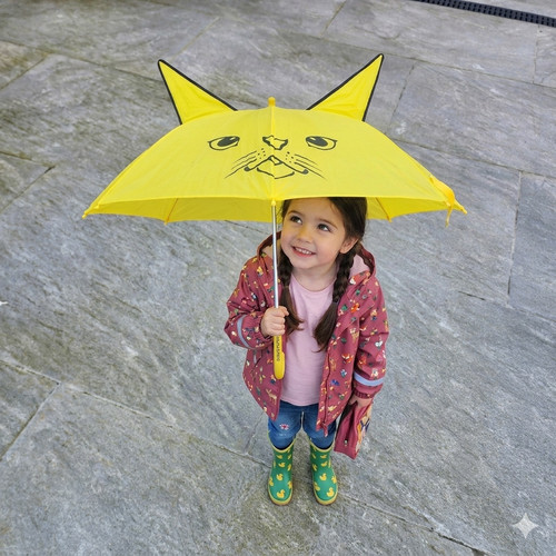 Kids umbrella yellow cat - kids,