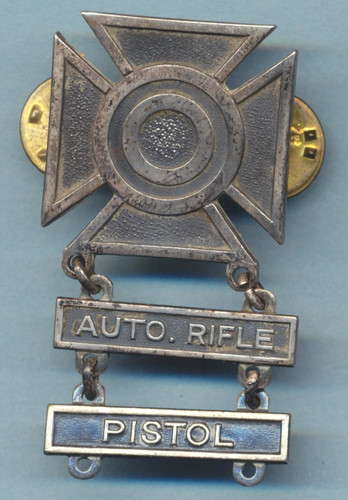 Sterling marksman badge wwii - marksman,
