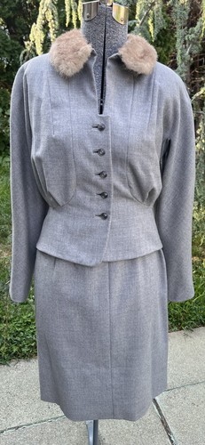 Vintage 1940 gray wool - vintage, 1940's