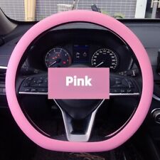 14"-15" Car Steering Wheel Cover Anti-slip Silicone Leather Texture Universal