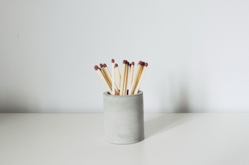Concrete matchstick holder - matchstick,