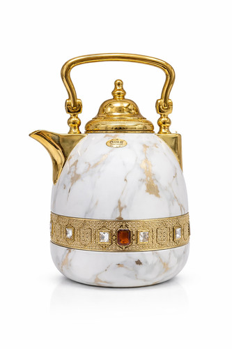 Luxury white marble teapot - white,