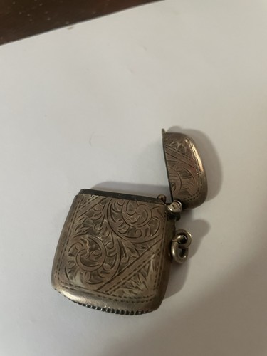 Antique silver vesta case - antique,