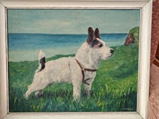 Oil Painting Of Trigger A Rough Coated Jack Russel Terrier, a good ratta