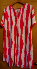 Marks & Spencer pink & white 55%  linen dress size 12 in great condition