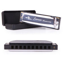 Swan Harmonica 10 Hole Key Of G For Blues Rock Jazz Folk Stainless Steel Gift UK