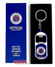 GLASGOW RANGERS FC BOTTLE OPENER TORCH LIGHT KEYCHAIN KEYRING KEY RING RFC GIFT