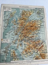 1923: Map Of Scotland Physical